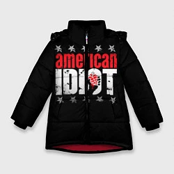 Куртка зимняя для девочки Green Day: American idiot, цвет: 3D-красный
