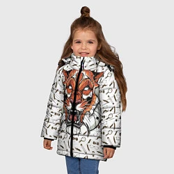 Куртка зимняя для девочки Тигр-барбер, цвет: 3D-черный — фото 2