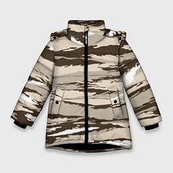 Зимняя куртка для девочки Камуфляж: коричневый/кремовый
