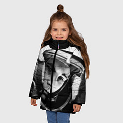 Куртка зимняя для девочки Гагарин космонавт, цвет: 3D-черный — фото 2