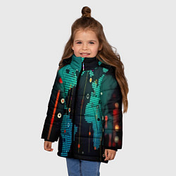 Куртка зимняя для девочки Digital world, цвет: 3D-черный — фото 2