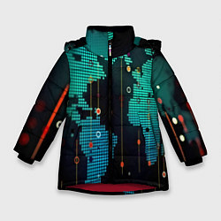 Куртка зимняя для девочки Digital world, цвет: 3D-красный