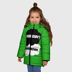 Куртка зимняя для девочки Green Day Clouds, цвет: 3D-черный — фото 2