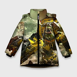 Куртка зимняя для девочки WH40k warboss, цвет: 3D-черный
