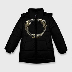 Куртка зимняя для девочки TES 8, цвет: 3D-черный