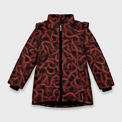 Куртка зимняя для девочки Сколопендры, цвет: 3D-черный