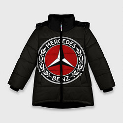 Куртка зимняя для девочки Mercedes-Benz, цвет: 3D-черный
