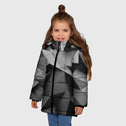 Куртка зимняя для девочки Gray abstraction, цвет: 3D-черный — фото 2