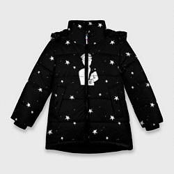 Куртка зимняя для девочки Чай Космос, цвет: 3D-черный