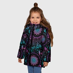 Куртка зимняя для девочки Ловцы снов, цвет: 3D-черный — фото 2