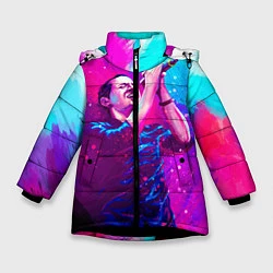 Куртка зимняя для девочки Chester Bennington: Colors, цвет: 3D-черный