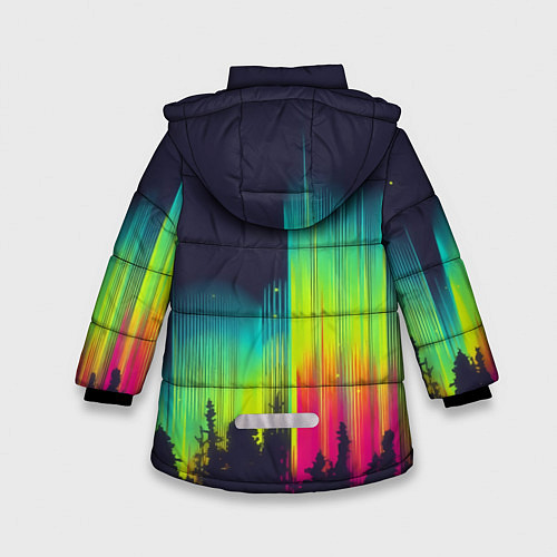 Зимняя куртка для девочки Северное сияние / 3D-Красный – фото 2