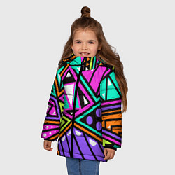 Куртка зимняя для девочки Geometry, цвет: 3D-черный — фото 2
