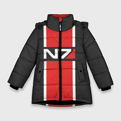 Куртка зимняя для девочки Mass Effect: N7, цвет: 3D-черный