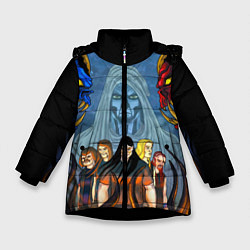 Куртка зимняя для девочки Dethklok: Heroes, цвет: 3D-черный