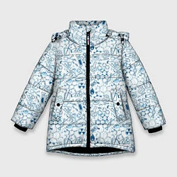 Куртка зимняя для девочки Школа8, цвет: 3D-черный