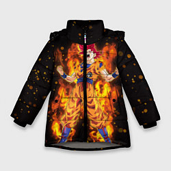 Куртка зимняя для девочки Fire Goku, цвет: 3D-светло-серый