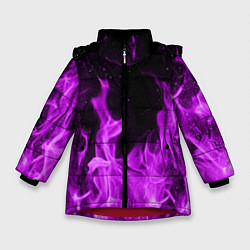 Куртка зимняя для девочки Фиолетовый огонь, цвет: 3D-красный