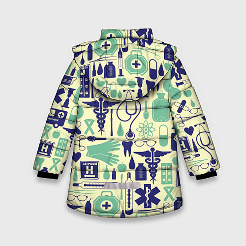 Зимняя куртка для девочки Медицина / 3D-Светло-серый – фото 2
