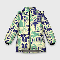 Куртка зимняя для девочки Медицина, цвет: 3D-светло-серый