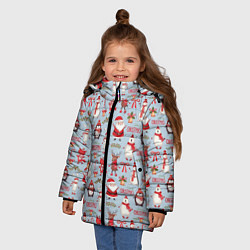 Куртка зимняя для девочки Рождественская Милота, цвет: 3D-черный — фото 2
