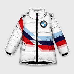 Куртка зимняя для девочки BMW БМВ WHITE, цвет: 3D-черный