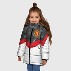 Куртка зимняя для девочки Man United FC: Grey Polygons, цвет: 3D-черный — фото 2