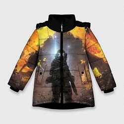 Куртка зимняя для девочки Titanfall: Robots War, цвет: 3D-черный
