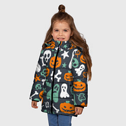 Куртка зимняя для девочки Halloween Monsters, цвет: 3D-красный — фото 2