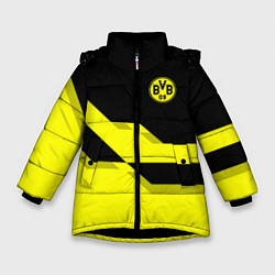 Куртка зимняя для девочки BVB FC: Yellow style, цвет: 3D-черный