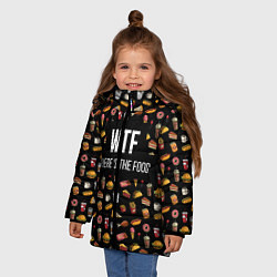 Куртка зимняя для девочки WTF Food, цвет: 3D-красный — фото 2