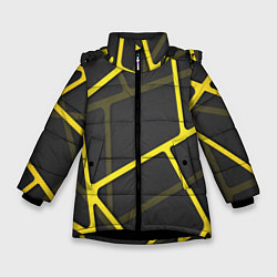 Куртка зимняя для девочки Желтая сетка, цвет: 3D-черный