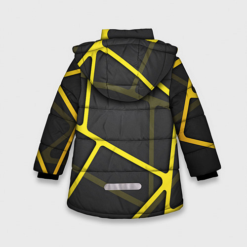 Зимняя куртка для девочки Желтая сетка / 3D-Красный – фото 2
