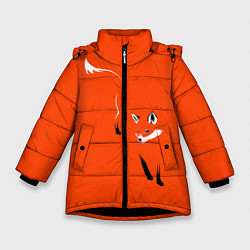Куртка зимняя для девочки Лисица, цвет: 3D-черный