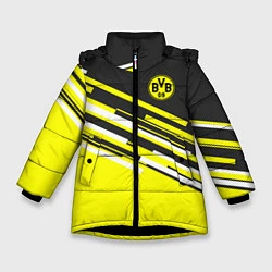 Куртка зимняя для девочки Borussia FC: Sport Line 2018, цвет: 3D-черный