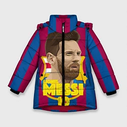 Куртка зимняя для девочки FCB Lionel Messi, цвет: 3D-красный