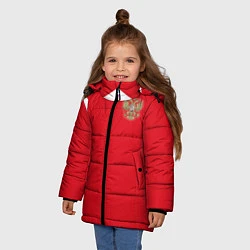 Куртка зимняя для девочки Сборная России: ЧМ 2018, цвет: 3D-светло-серый — фото 2