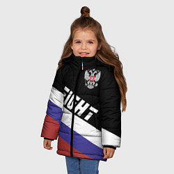 Куртка зимняя для девочки Fight Russia, цвет: 3D-черный — фото 2