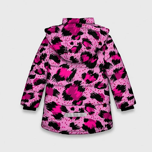 Зимняя куртка для девочки Розовый леопард / 3D-Красный – фото 2