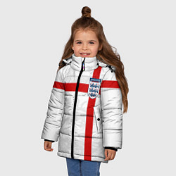 Куртка зимняя для девочки Сборная Англии, цвет: 3D-светло-серый — фото 2