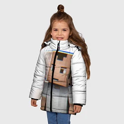 Куртка зимняя для девочки Minecraft: White Creeper, цвет: 3D-черный — фото 2