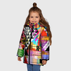 Куртка зимняя для девочки RGB Geometry, цвет: 3D-черный — фото 2