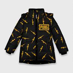 Куртка зимняя для девочки PUBG: Black Weapon, цвет: 3D-черный