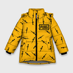 Куртка зимняя для девочки PUBG: Yellow Weapon, цвет: 3D-светло-серый