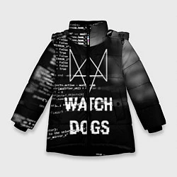 Куртка зимняя для девочки Watch Dogs: Hacker, цвет: 3D-черный