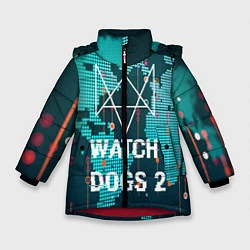 Куртка зимняя для девочки Watch Dogs 2: Network Hack, цвет: 3D-красный