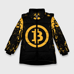 Куртка зимняя для девочки Bitcoin Master, цвет: 3D-черный