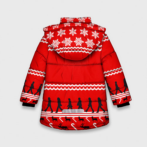 Зимняя куртка для девочки The Beatles: New Year / 3D-Красный – фото 2