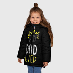 Куртка зимняя для девочки Best Dad Ever, цвет: 3D-черный — фото 2