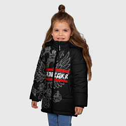 Куртка зимняя для девочки Разведка: герб РФ, цвет: 3D-черный — фото 2